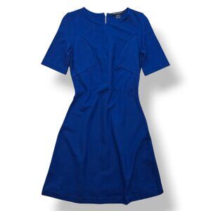 French Connection Royal Blue Short Sleeve dress Sz4 Business Casual Fit Flare
